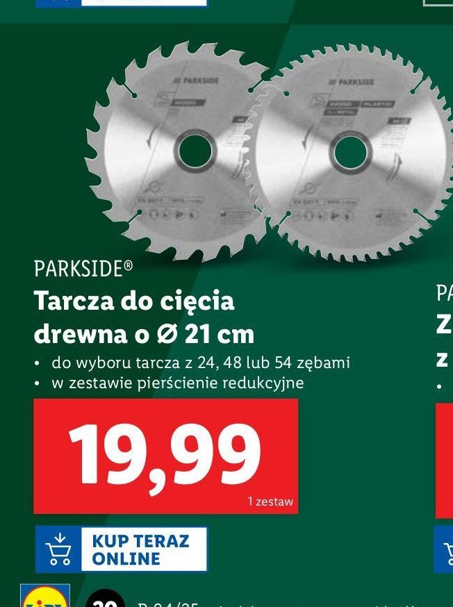 Tarcza do piły 21 cm Parkside promocja