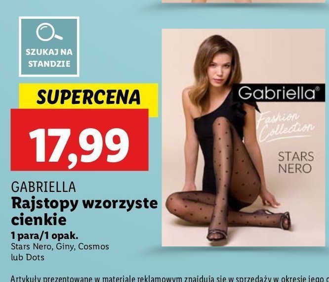 Rajstopy giny 20 den rozm. 2 nero Gabriella promocja