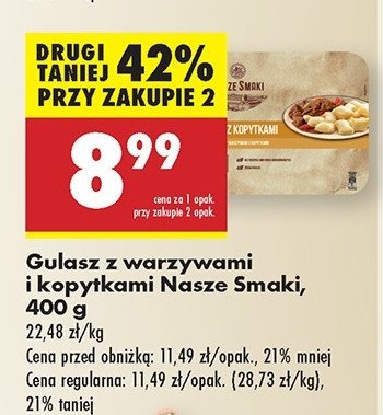 Gulasz z warzywami i kopytkami Nasze smaki promocja w Biedronka