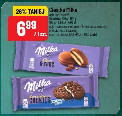 Ciastka Milka wybrane rodzaje promocja w POLOmarket