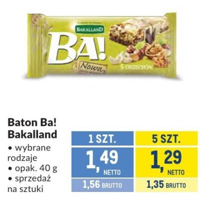 Baton Ba! Bakalland wybrane rodzaje promocja w Makro