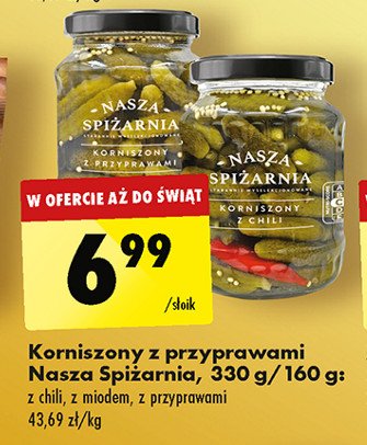 Korniszony z miodem Nasza spiżarnia promocja w Biedronka