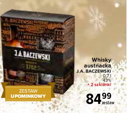 Whisky + 2 szklanki J.a. baczewski whisky 1782 promocja