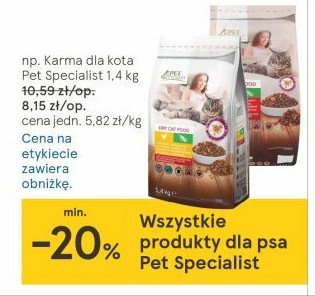 Karma dla kota z wołowiną Pet specialist promocja