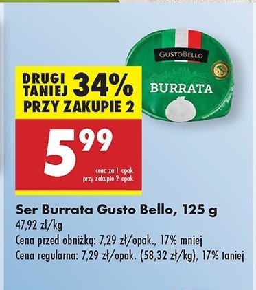 Ser burrata Gustobello promocja