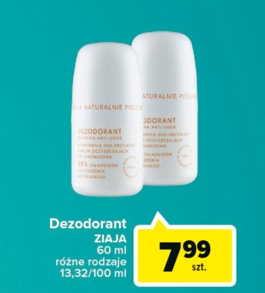 Dezodorant ochrona anti-odor ZIAJA NATURALNIE PIELĘGNUJEMY promocja