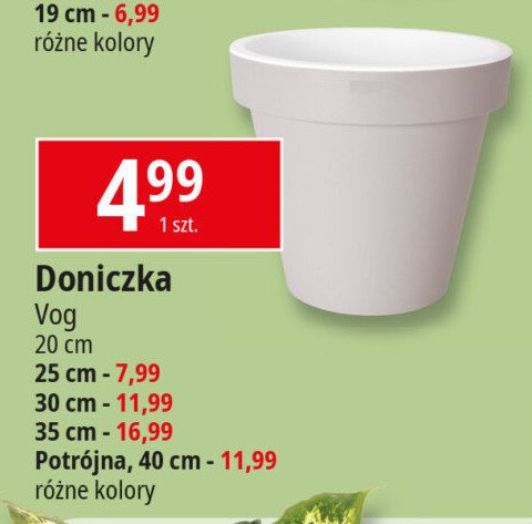 Donica plastikowa 30 cm Vog promocja w Leclerc