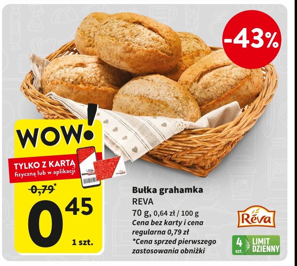 Bułka grahamka Reva promocja w Intermarche