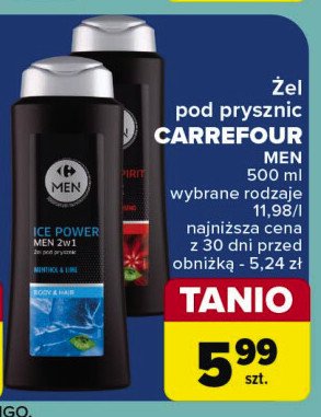 Żel pod prysznic wild spirit CARREFOUR MEN promocja