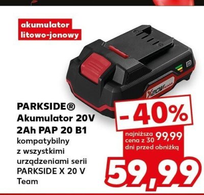 Akumulator PARKSIDE® Akumulator 20V 2Ah PAP 20 B1 promocja w Kaufland