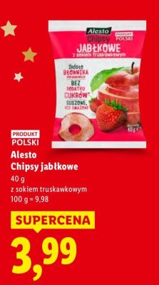 Chipsy jabłkowe Alesto z sokiem truskawkowym promocja w Lidl