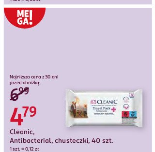 Chusteczki antibacterial Cleanic promocja w Rossmann