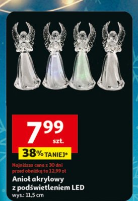 Anioł akrylowy z podświetleniem LED promocja w Auchan