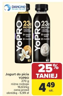Jogurt do picia YOPRO promocja w Carrefour