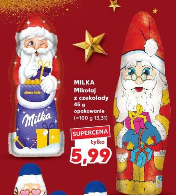 Czekolada Milka Mikołaj z czekolady promocja w Kaufland