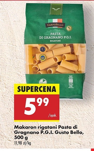 Makaron di gragnano pgi Gustobello promocja w Biedronka