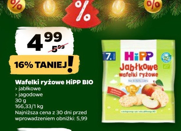 Wafelki ryżowe jabłkowe Hipp promocja