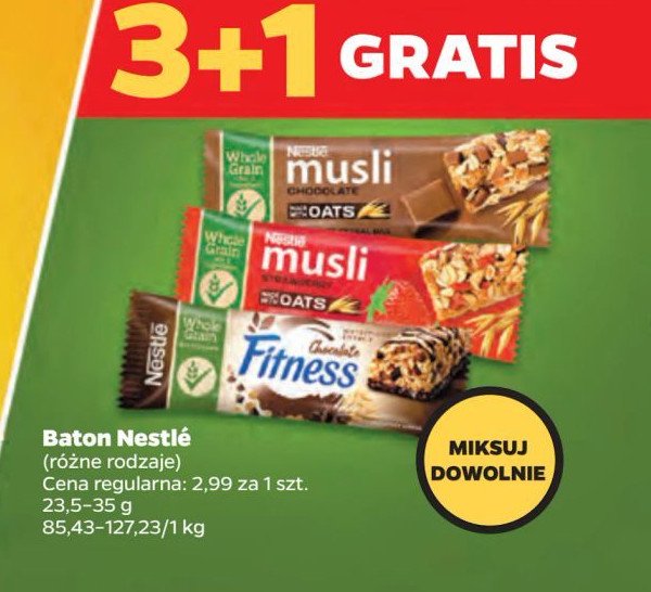 Baton truskawkowy Musli (nestle) promocja