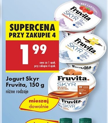 Jogurt słony karmel Fruvita skyr promocja w Biedronka