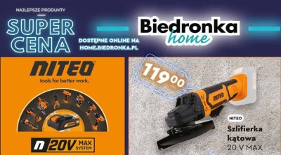 Szlifierka kątowa 20 V MAX NITEO promocja w Biedronka