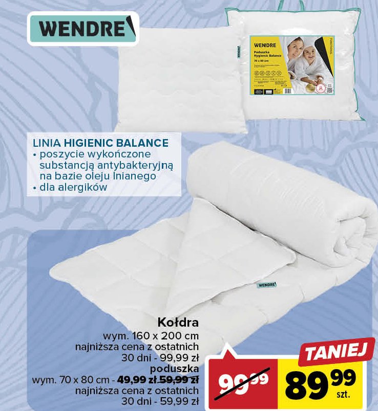 Poduszka higienic balance 70 x 80 cm Wendre promocja