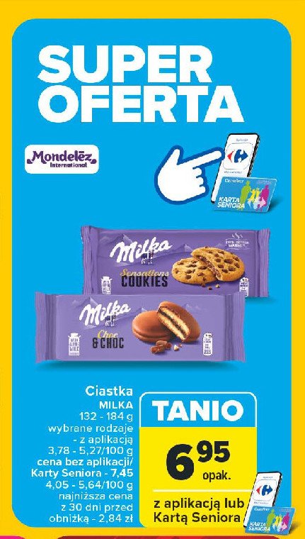 Ciastka z kawałkami czekolady Milka cookies sensations promocja