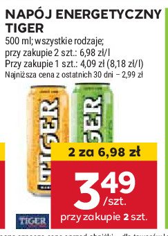 Napój mango bomb Tiger energy drink promocja w Stokrotka