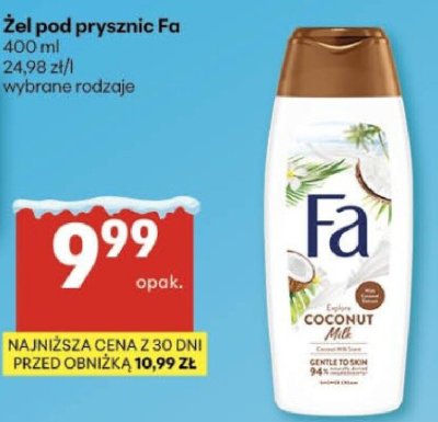 Żel pod prysznic Fa Coconut Milk promocja w Delikatesy Centrum