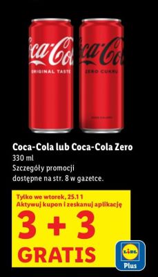 Napój gazowany Coca-Cola 3+3 GRATIS promocja w Lidl