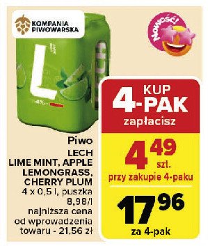 Piwo Lech free cherry plum promocja w Carrefour