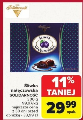 Śliwka nałęczowska SOLIDARNOŚĆ 300 g promocja w Carrefour Market