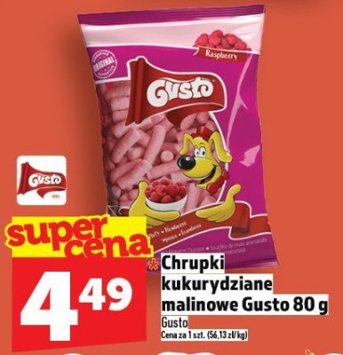 Chrupki kukurydziane malinowe Gusto 80 g promocja w TOPAZ