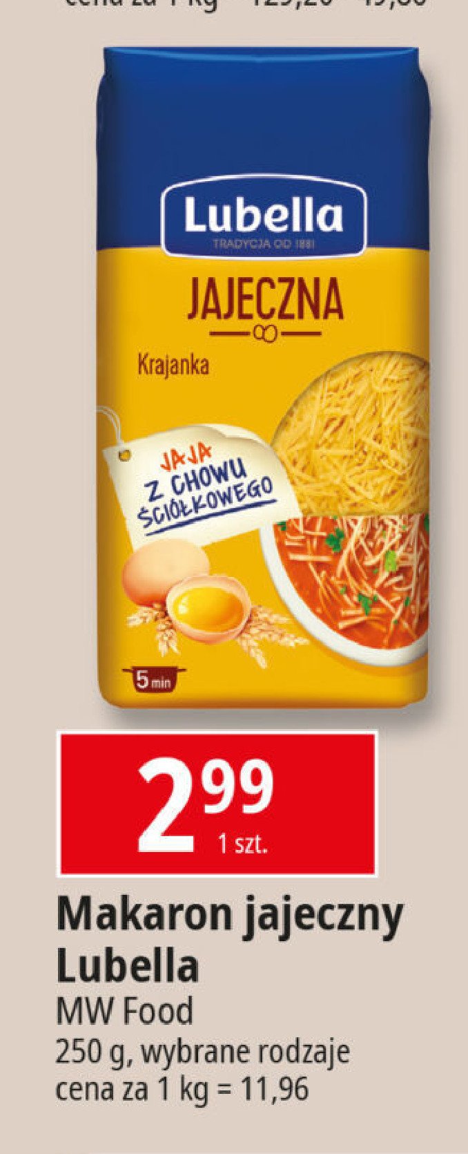 Makaron krajanka Lubella jajeczna promocja