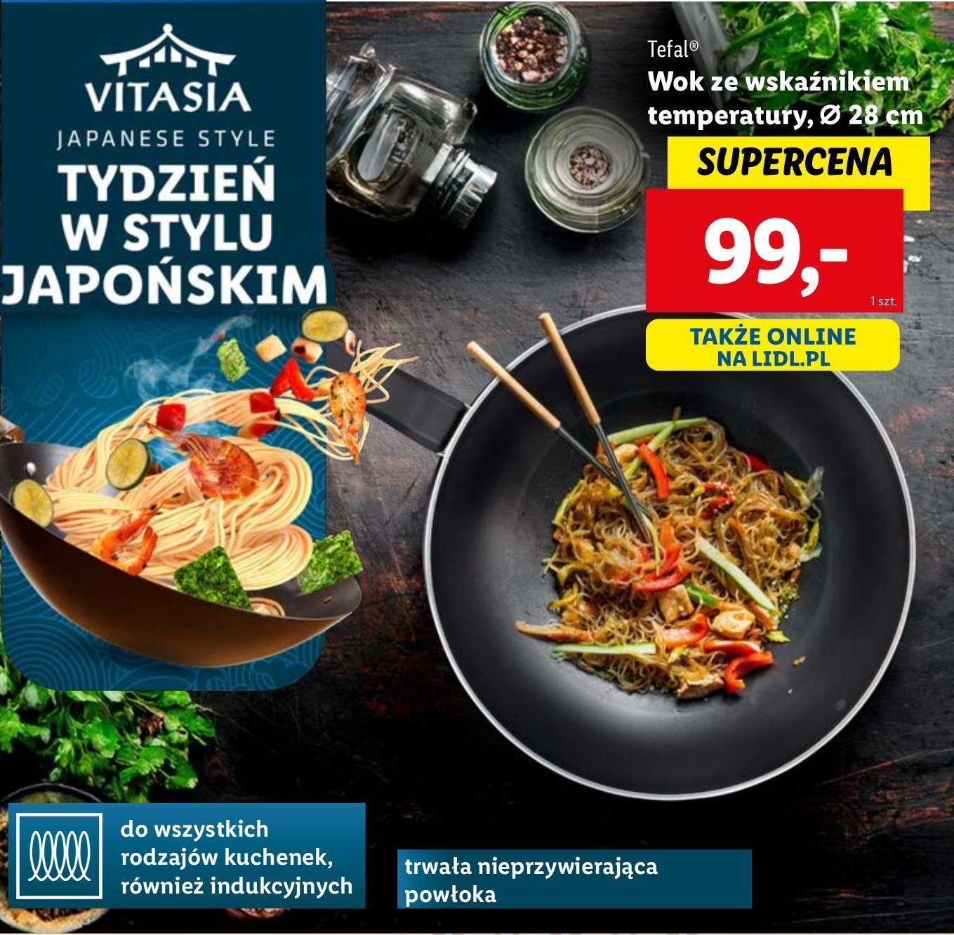 Wok śr. 28 cm Tefal promocja w Lidl