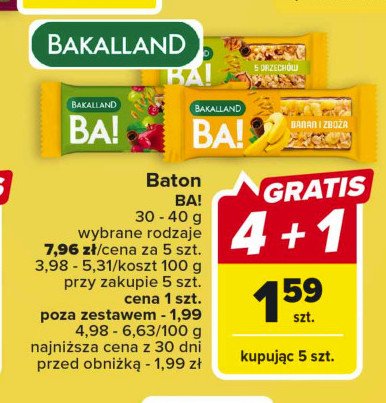 Baton 5 orzechów Bakalland ba! promocja w Carrefour Market