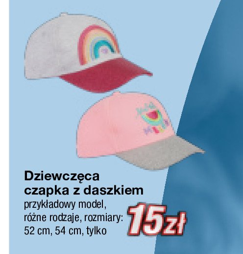 Czapka dziewczęca z daszkiem promocja