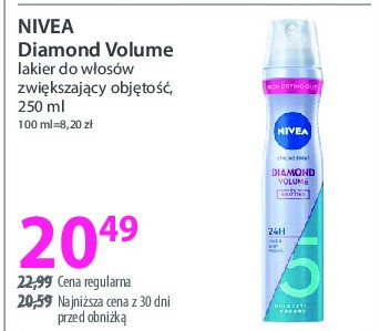 Lakier do włosów Nivea diamond volume care promocja w Hebe