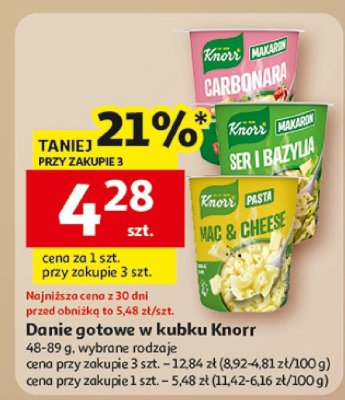 Danie gotowe w kubku Knorr Ser i Bazylii promocja w Auchan