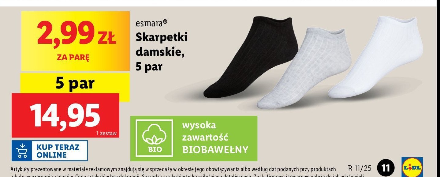 Skarpetki Esmara promocja w Lidl