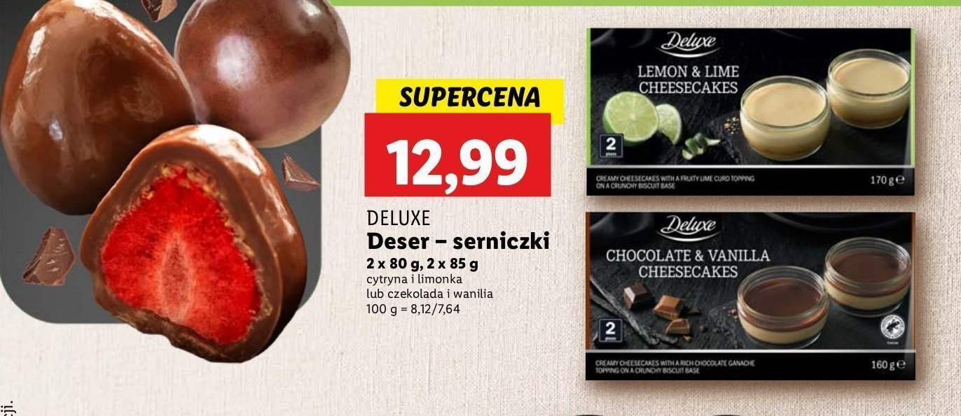 Serniczki czekoladowo-waniliowe Deluxe promocja w Lidl