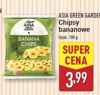 Chipsy bananowe Asia green garden promocja w Aldi