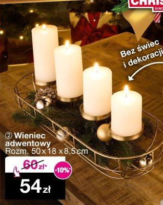 Wieniec adwentowy Rozm. 50 x 18 x 8,5 cm promocja w Woolworth