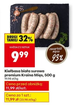 Kiełbasa biała surowa premium  promocja w Biedronka