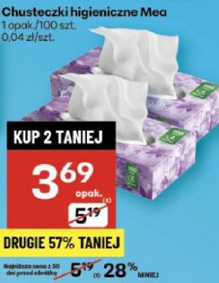 Chusteczki higieniczne Mea promocja w Delikatesy Centrum