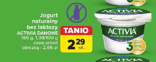 Jogurt naturalny bez laktozy Danone activia promocja