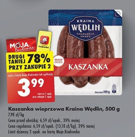 Kaszanka wieprzowa Kraina wędlin promocja