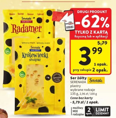 Ser żółty Serenada Radamer/Królewiecki promocja w Intermarche
