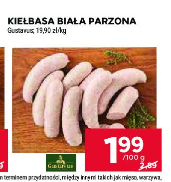 Kiełbasa biała parzina Gustavus promocja w Stokrotka