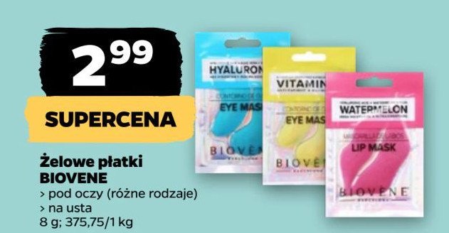 Płatki pod oczy z retinolem BIOVENE promocja