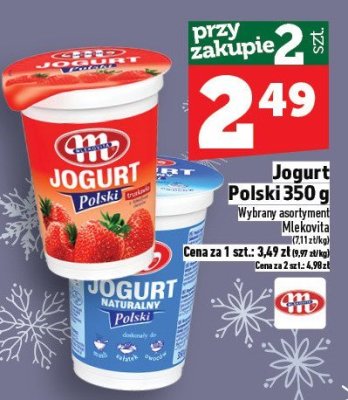Jogurt Polski Mlekovita 350g promocja w TOPAZ